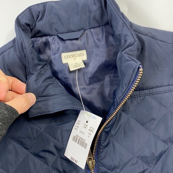 J. Crew Crewcuts Navy Blue Quilted Vest NWT - Picture 3 of 5